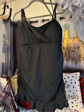16/18/20 XXL 2xl plus size becca nwt skirted swimdress bathing suit